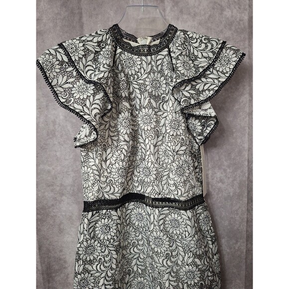 NWT Anthropologie Monique Lhuillier Tiered Lace Gown Sz 8 Floral High Low Formal - Picture 8 of 16